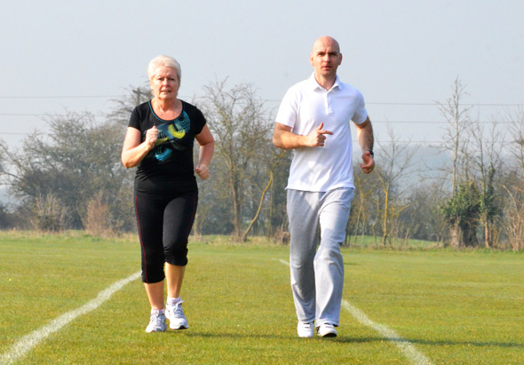 dan running with client